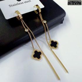 Сережки мед.сталь14К 10709 (9.2см)